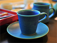 컵＆컵받침(파란색)