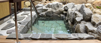 Japanese-western style room with an open-air bath