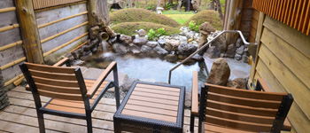 Japanese style room with an open-air bath